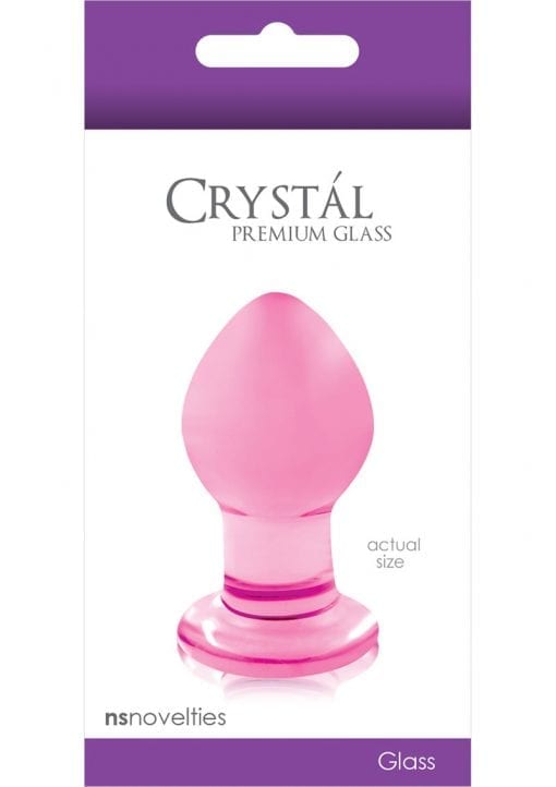Crystal Anal Plug Premium Glass Small - Pink