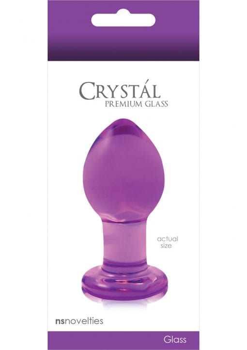 Crystal Anal Plug Premium Glass Medium - Purple