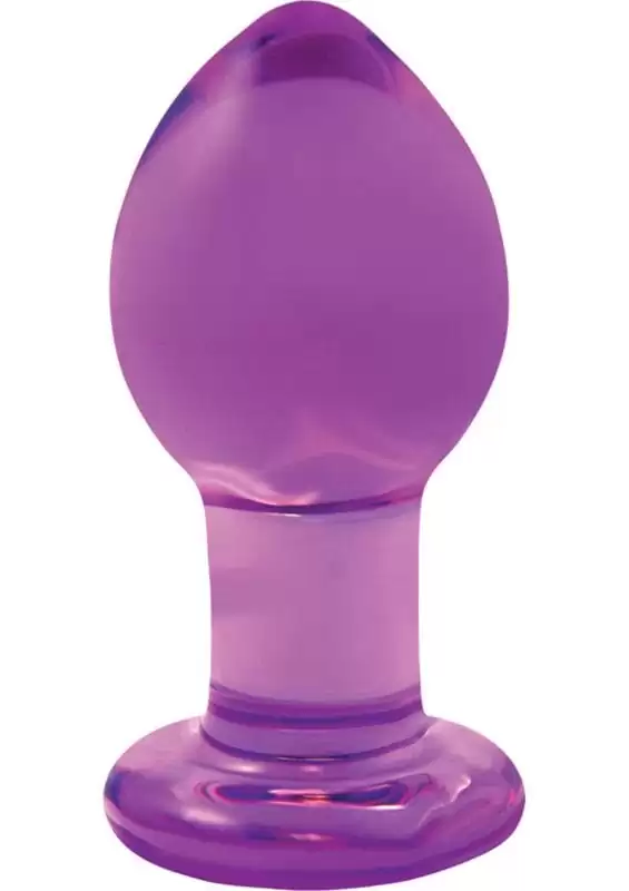 Crystal Anal Plug Premium Glass Medium - Purple