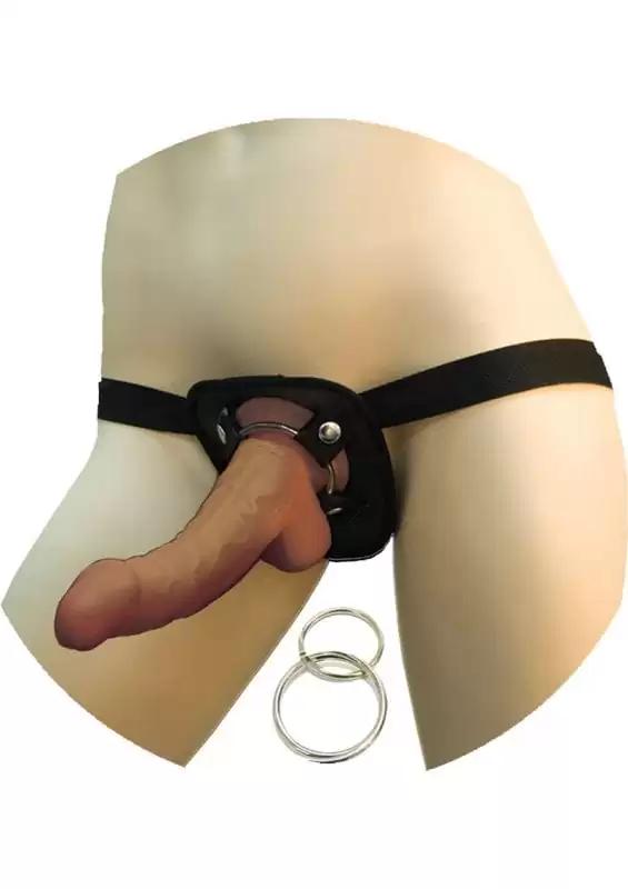 Real Skin Latin American Whoppers Vibrating Dong With Harness 6.5 Inch