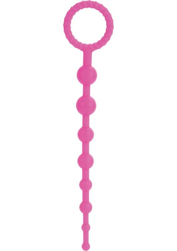 Booty Call X-10 Silicone Anal Beads Pink 8 Inch