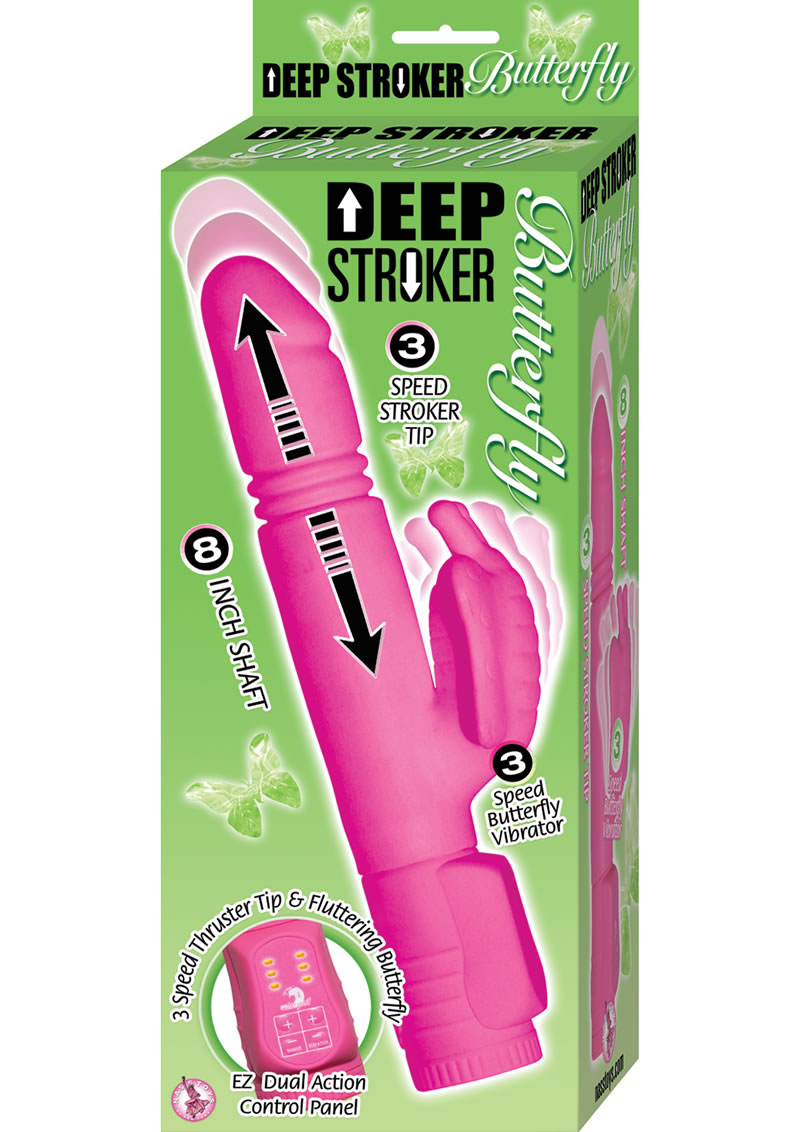Deep Stroker Butterfly Vibrator Waterproof Pink