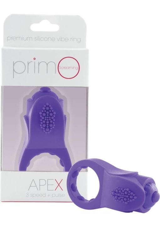 Primo Apex Premium Silicone Vibe Ring Waterproof Purple 6 Piece Display