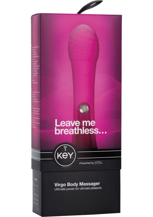 Key Virgo Silicone Body Massager Waterproof Raspberry Pink 8.5 Inch