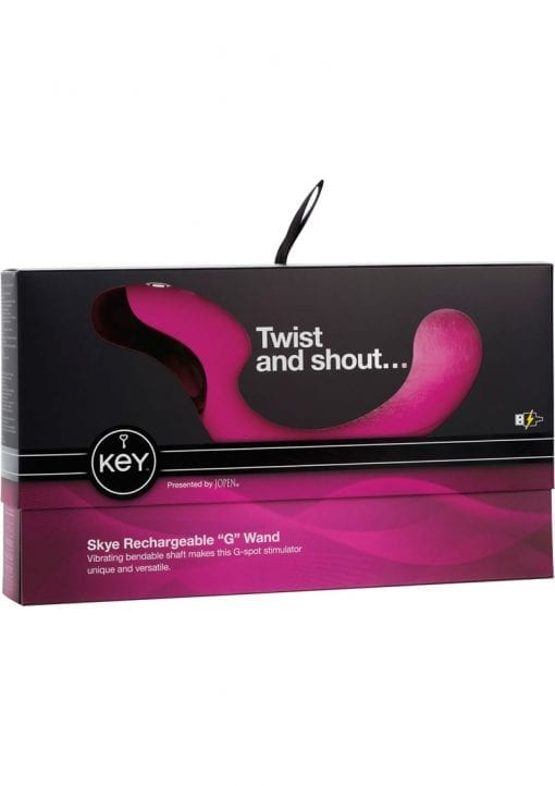 Key Skye Rechargeable Silicone G Wand Waterproof Raspberry Pink 5 Inch