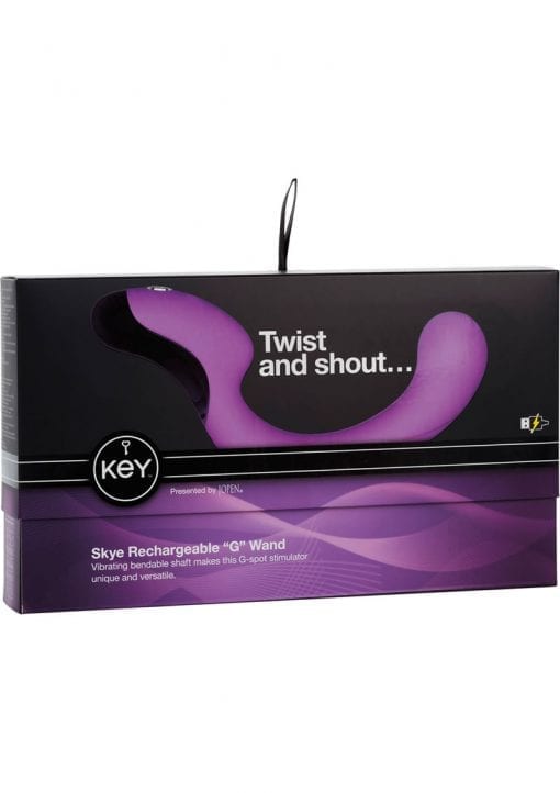 Key Skye Rechargeable Silicone G Wand Waterproof Lavender 5 Inch