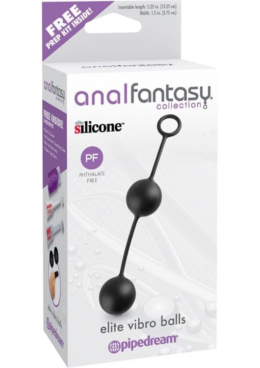 Anal Fantasy Collection Silicone Elite Vibro Balls Black
