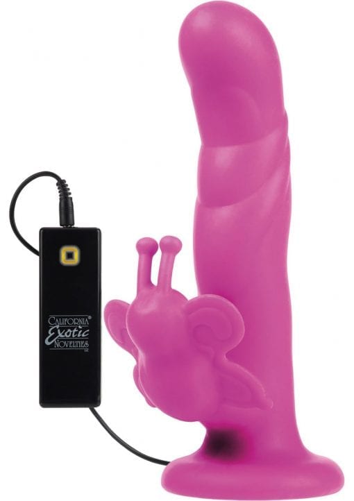 10 Function Love Rider Silicone Butterfly Lover Pink 5.25 Inch