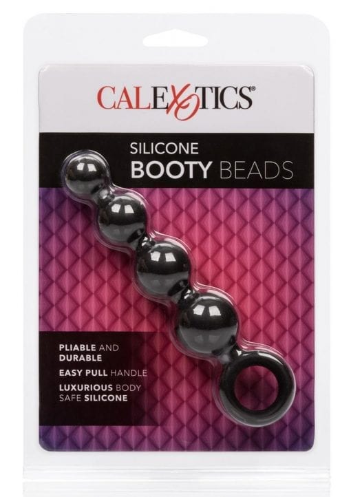 Silicone Booty Beads Black 4.5 Inch
