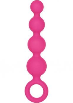 Silicone Booty Beads Pink 4.5 Inch