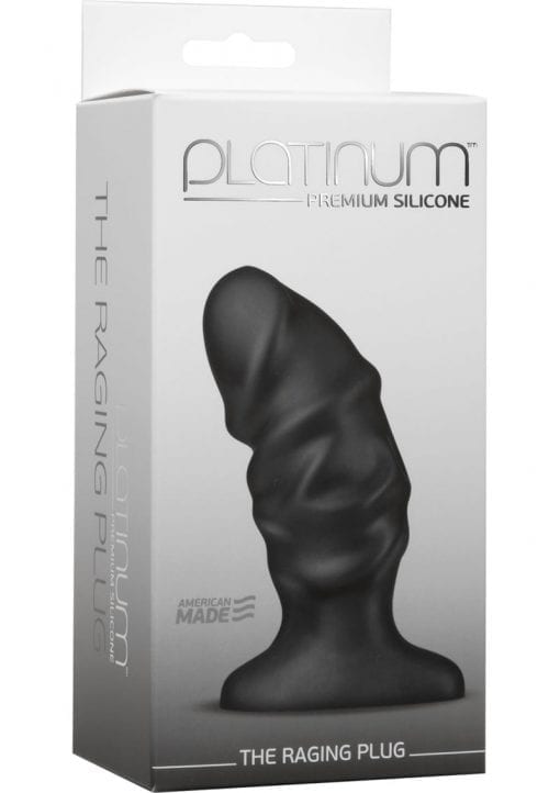 Platinum Premium Silicone The Raging Anal Plug Black 4.3 Inch