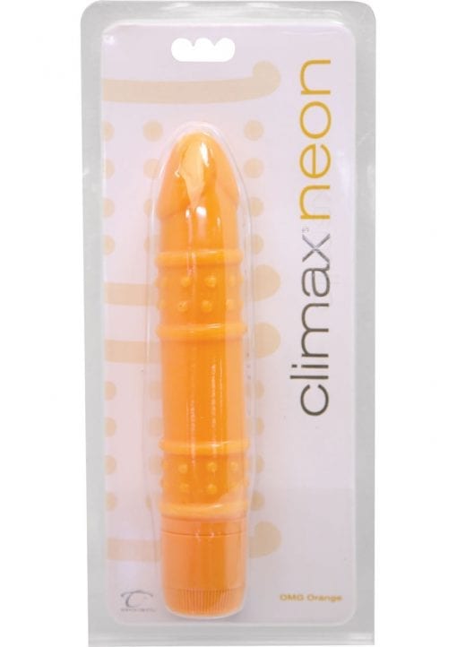 Climax Neon Vibrator Waterproof OMG Orange 6.5 Inch