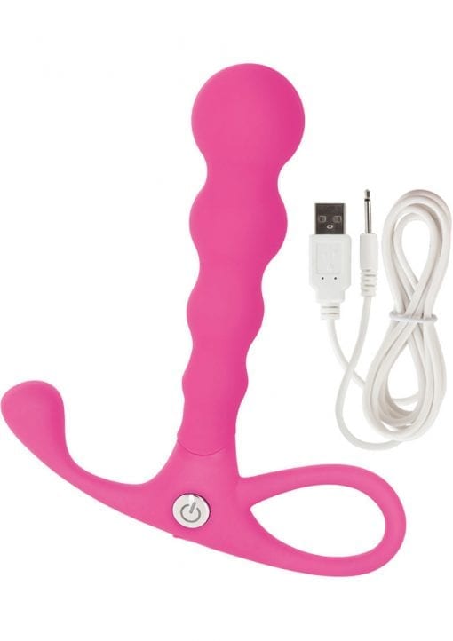 Embrace Beaded Silicone Anal Probe Waterproof Pink 3.75 Inch