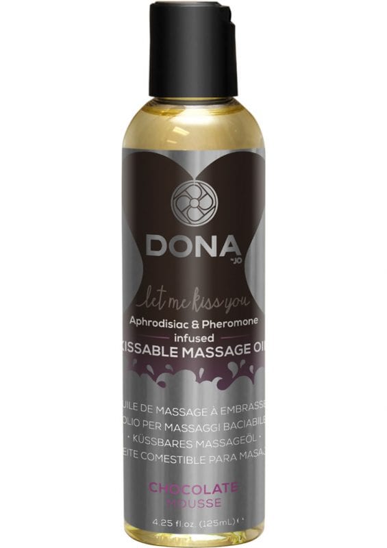Dona Aphrodisiac and Pheromone Infused Kissable Massage Oil Chocolate Mousse 3.75 Ounce