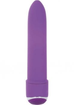 7 Function Classic Chic Mini Velvet Cote Vibrator Waterproof Purple 4.25 Inch