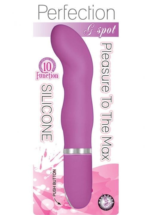 Perfection G Spot 10 Function Silicone Vibrator Waterproof Purple 6 Inch