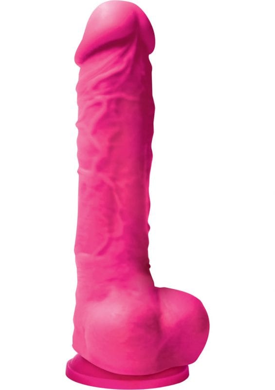 Colours Pleasures 5in Silicone Dong With Balls - Pink