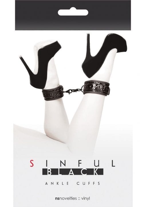 Sinful Ankle Cuffs Vinyl Black