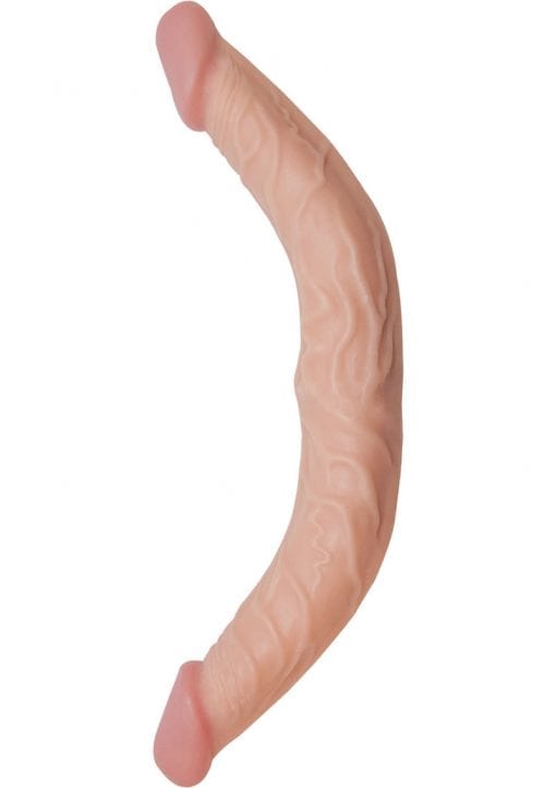 All American Whopper Curved Double Dong Waterproof Flesh 13 Inch