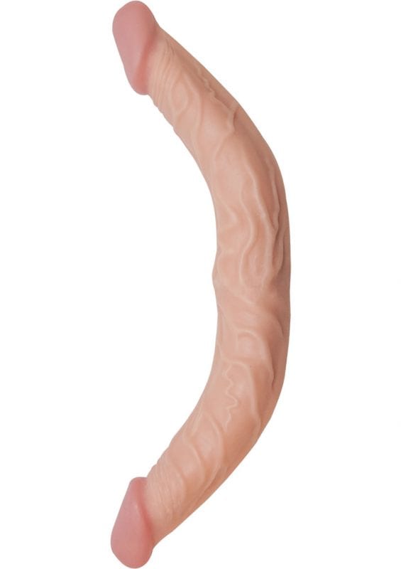 All American Whopper Curved Double Dong Waterproof Flesh 13 Inch