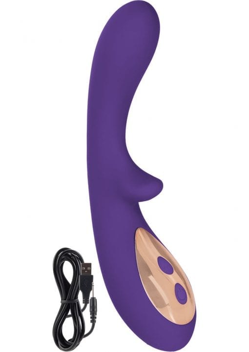 Entice Emilia Dual Motor Rechargeable Silicone Vibe Waterproof Purple 3.5 Inch Shaft