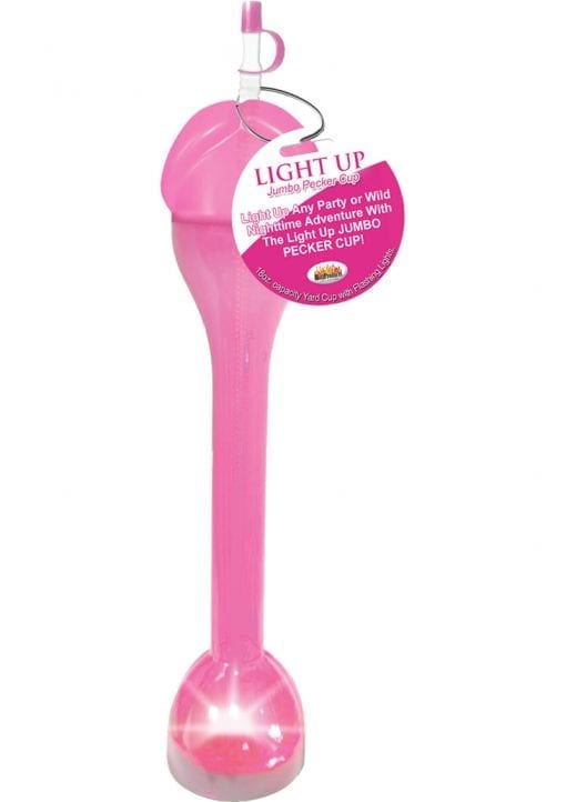 Light Up Jumbo Pecker Cup Pink 18 Ounce Yard Cup