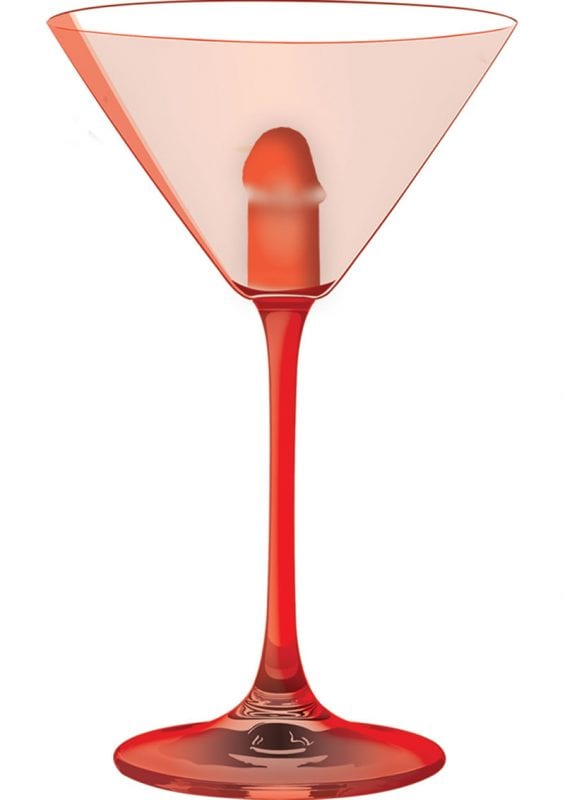 Light Up Martini Weenie Glass Red