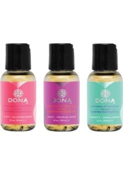 Dona Let Me Touch You Pheromone Infused Scented Massage Oil Gift Set 3 Each 1 Ounce Bottle