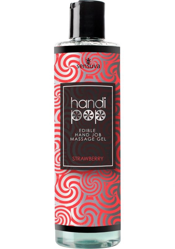 Sensuva Handi Pop Edible Hand Job Massage Gel Strawberry Flavored Lubricant 4.2oz