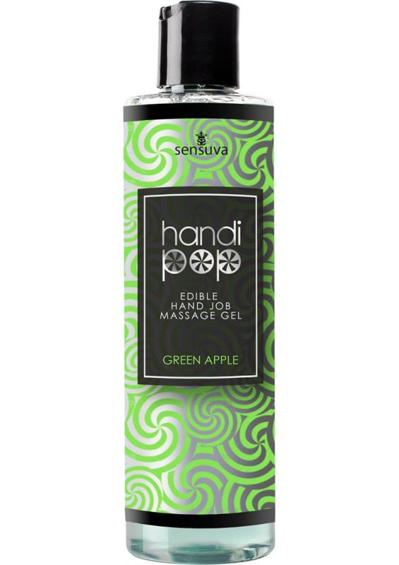 Sensuva Handipop Edible Hand Job Massage Gel Green Apple Flavored Lubricant 4.2oz