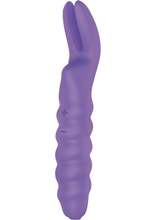 The Rabbit Ears Rechargeable Silicone Vibe Waterproof Purple