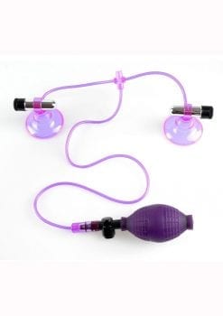 Fetish Fantasy Vibrating Nipple Pumps Purple