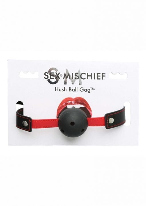 Sex and Mischief Hush Ball Gag Adjustable Strap 1.75 Diameter Ball