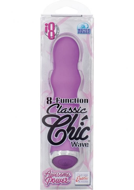 8 Function Classic Chic Wave Vibrator Waterproof Purple 4.25 Inch