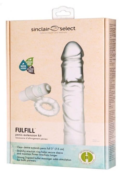 Sinclair Select Fulfill Penis Extension Kit Showerproof Clear 8 Inch