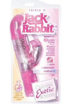 Triple G Jack Rabbit Triple Moter Vibe Waterproof Pink 5 Inch