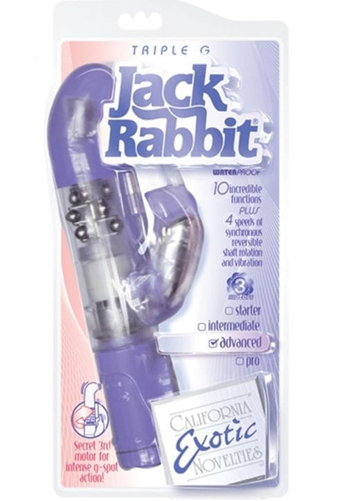 Triple G Jack Rabbit Triple Moter Vibe Waterproof Purple 5 Inch