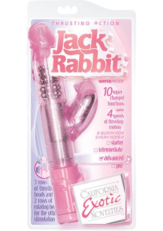Thrusting Jack Rabbit Dual Vibe Waterproof Pink 4.75 Inch