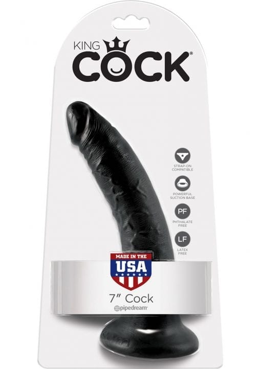 King Cock Realistic Dildo Black 7 Inch