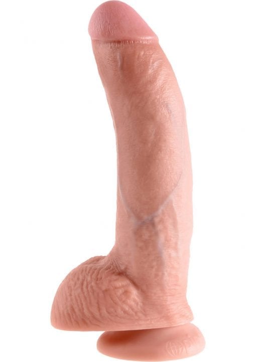 King Cock Realistic Dildo With Balls Flesh 9 Inch