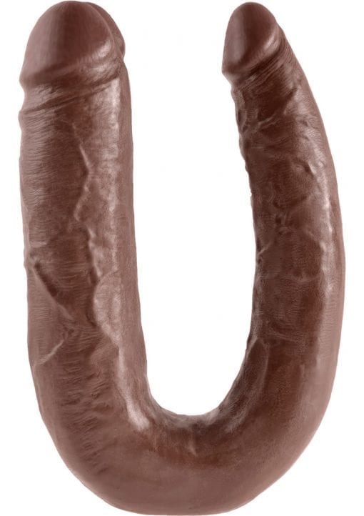 King Cock U-Shaped Large Double Trouble Dildo Brown