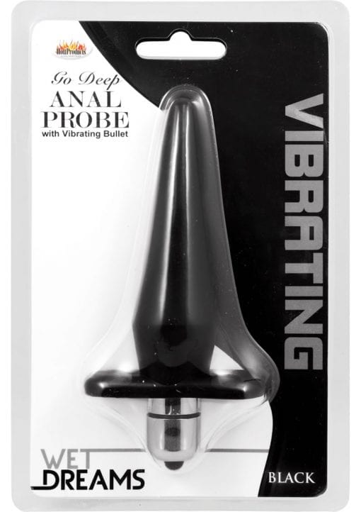 Wet Dreams Go Deep Silicone Anal Probe With Bullet Black
