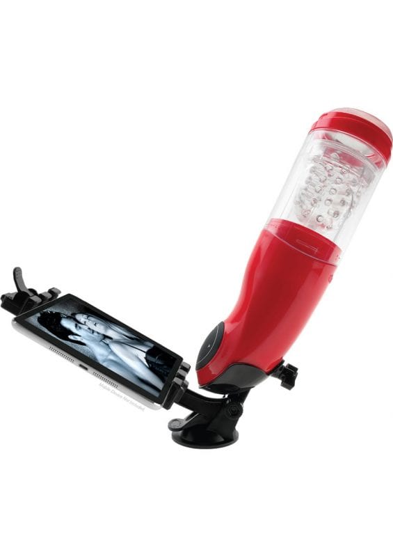 Pipedream Extreme Mega Bator Mouth Rechargeable Hands Free Stroker Masturbator Waterproof Red