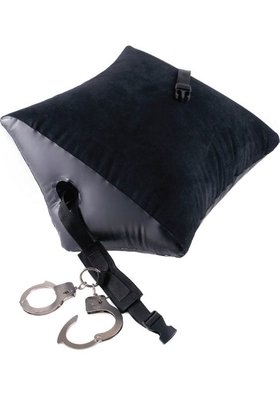Fetish Fantasy Series Deluxe Position Master Inflatable Pillow With Cuffs Black