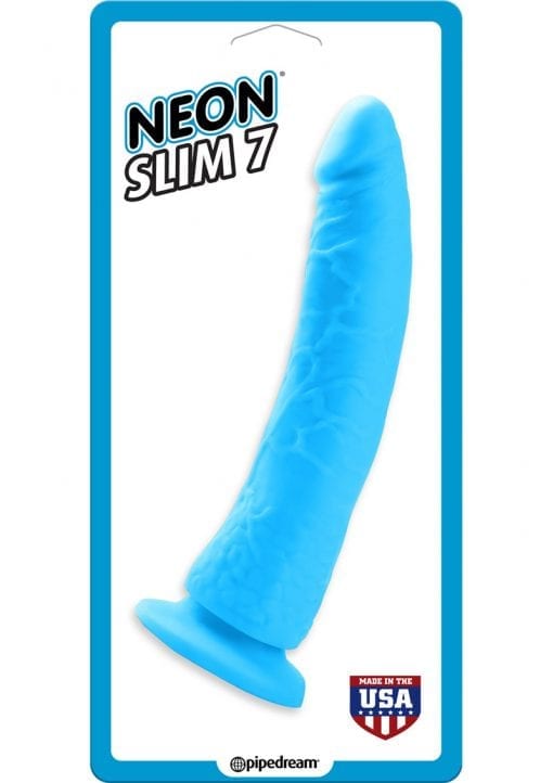 Neon Slim Dildo 7 Blue