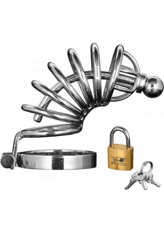 Master Series Asylum 6 Ring Locking Stainless Steel Chastity Cage Metal 6 Inch