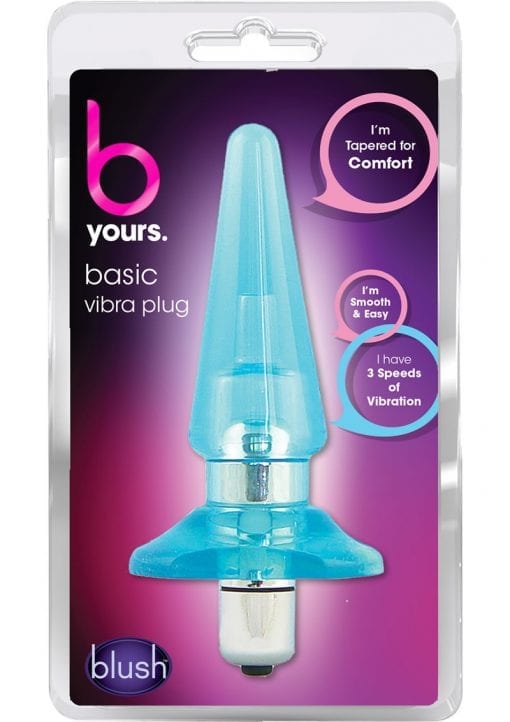 B Yours Basic Vibra Plug Waterproof Blue 4.25 Inch