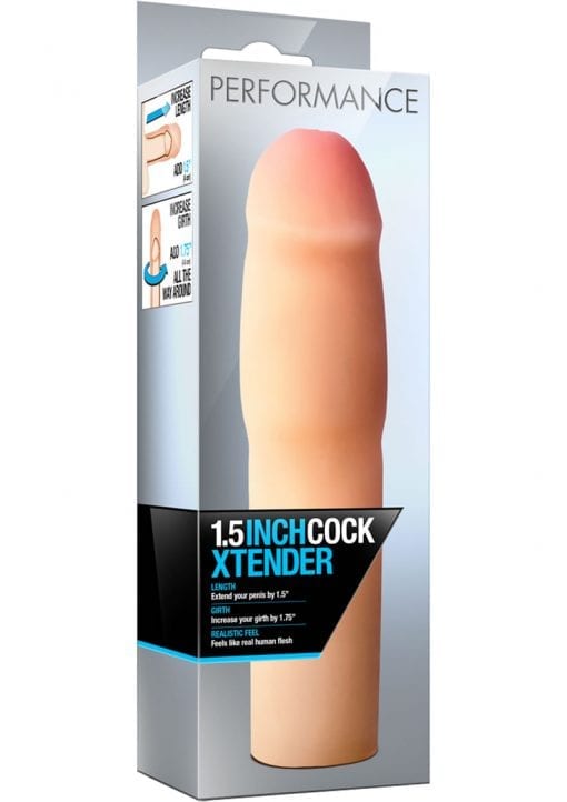 Performance 1.5 Inch Cock Xtender Sleeve Beige 6.75 Inch