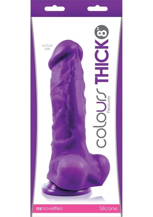 Colours Pleasures Realistic Silicone Thick Dong Purple 8 Inch