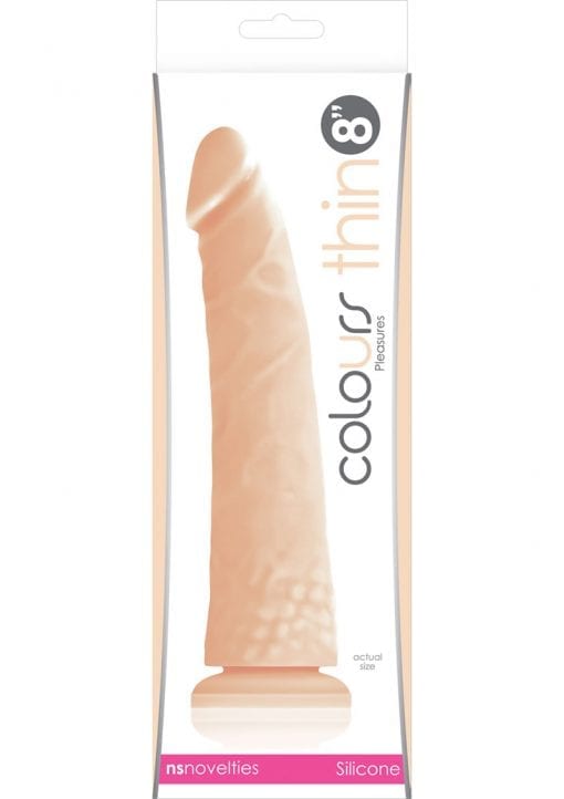 Colours Thin Pleasures Silicone Dong White 8 Inch